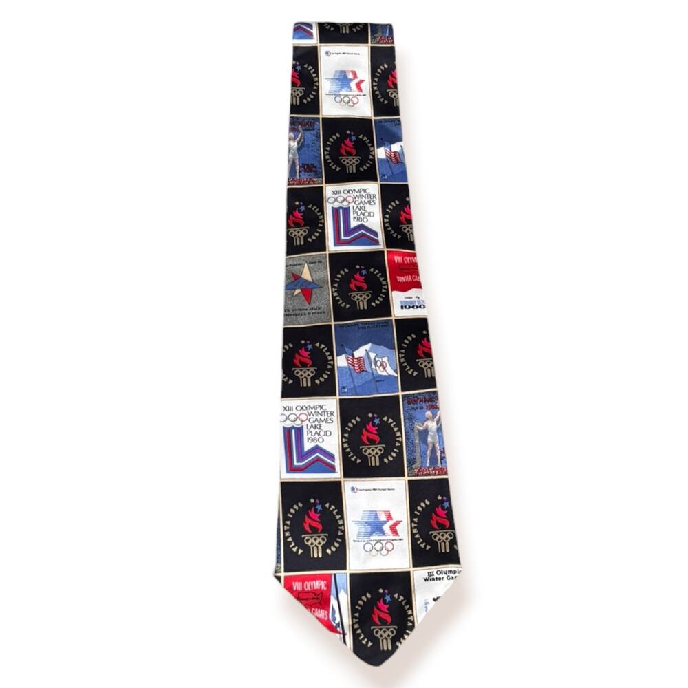 Vintage Olympic Games Collectors Tie Perry Ellis America Atlanta Commemorative